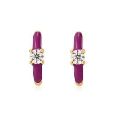 Neon Turquesa Esmaltado Micro Pave CZ Doces Mulheres Coloridas Brincos Eco-Amigável Sim