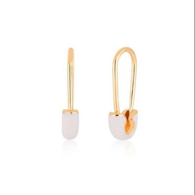925 Prata Sterling Pincel de Moda Feminina Brincos de Pincel Adornados com acabamento de gotejamento de esmalte azul