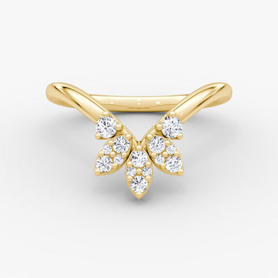 Novos Chegados Designs Elegante 925 Sterling Prata 18K Ouro Petal Coroa Anéis
