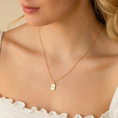 Rectangular Estrela Pequena 925 Sterling Prata Ouro Revestido Colar Para Crianças