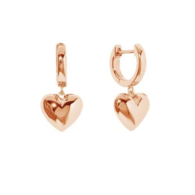 18K ouro Revestido Teardrop Hollow Stud Heart Dangle brincos para ocasião presente