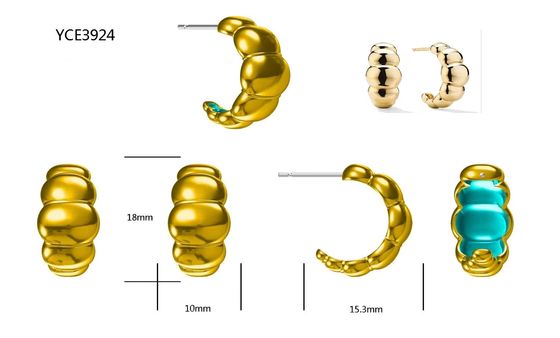 18K de Ouro Rhodium Revestido Crescent Stud brincos   Elegante Dom Hoop brincos para mulheres, perfeito para todos os dias & festa