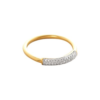 Anel empilhável de prata esterlina 925 com banho de ouro 18K e zircônia cúbica para mulheres