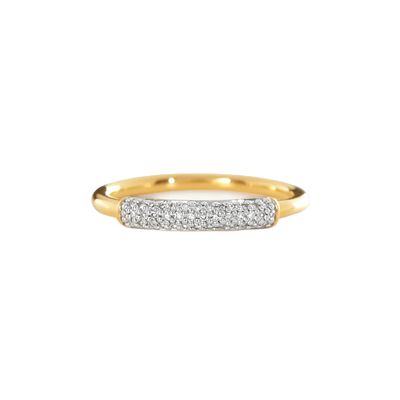 Anel empilhável de prata esterlina 925 com banho de ouro 18K e zircônia cúbica para mulheres