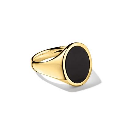 Anel de selo masculino de prata esterlina 925