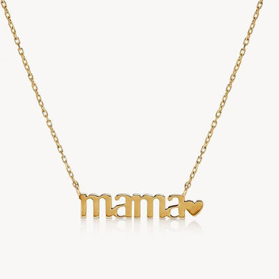 26mm 18K Colar de ouro MAMA Colar de coração para o Dia das Mulheres
