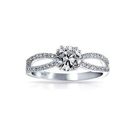 925 Sterling Silver Ring Micron Pave White Gold Plated para Mulheres Casamento Casal de noivado