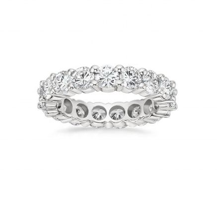 925 Sterling Silver Eternity Bands Ring Rhodium Plated Handmade Rings Joias Técnicas