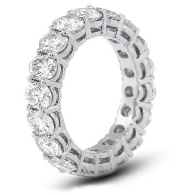 925 Sterling Silver 4mm CZ Eternity Band Anel Eco-Friendly Sim Revestimento Ouro Rosa