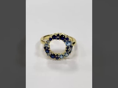 Azul CZ Eternity Band Anel