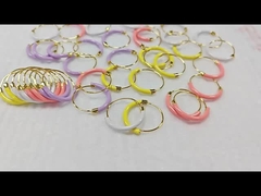 925 brincos de prata esterlina 18mm Dia Hoops com esmalte rosa quente e 18K ouro