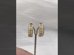 Eco-friendly 18K Gold Plated Multi Small Dot Beads Hoop Earrings para Mulheres Meninas 2021