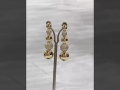 Inspiração Religiosa S925 Pedras preciosas de prata esterlina brincos de queda em ouro 18K