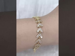 Thorn CZ Pulseira de tênis de diamante Pulsera de pedra preciosa preta revestida de ródio
