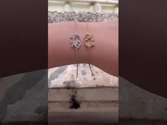 925 Sterling Silver Elephant Bracelet com Micro Insert Technology e White Diamond CZ