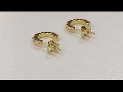 Mini Zircon cúbico de ouro 18K feito à mão
