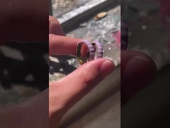 925 Sterling Silver Enamel Girl's Ring com Banda de Eternidade de 18K Revestida a Mão